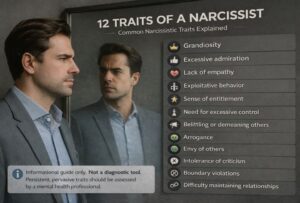 12 traits of a narcissist infographic