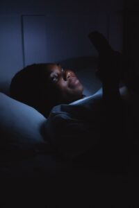 Blue light before bed