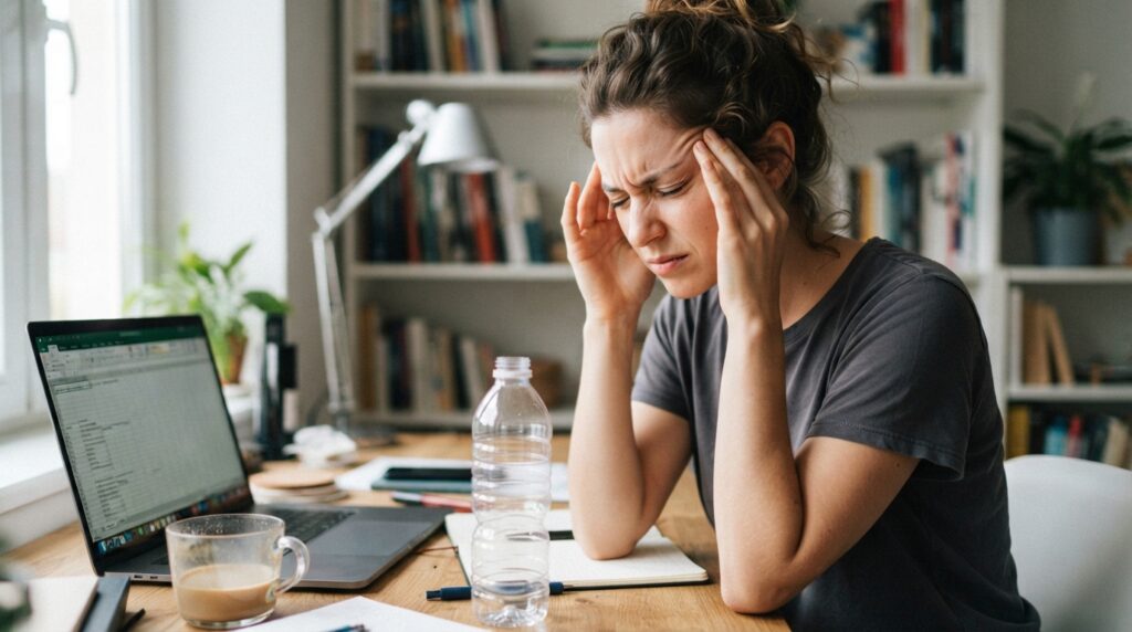 Dehydration headache woman